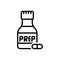 Black line icon for Prep, preparation and medicine