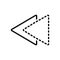 Black line icon for Previously, already and before