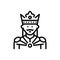 Black line icon for Prince, king and crown