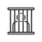 Black line icon for Prisoner, captive and jail