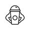 Black line icon for Protein Shake, protein and cocktail