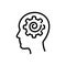 Black line icon for Psych, psychologist and brain