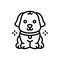 Black line icon for Puppy, pup and domestic