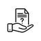 Black line icon for Question, query and document