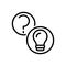 Black line icon for Questions And Answers, question and query