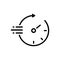 Black line icon for Quickly, soon and speedily