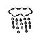 Black line icon for Rain, rainfall and precipitation