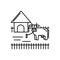 Black line icon for Ranching, pet and domestic