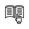 Black line icon for Read, study and book