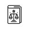 Black line icon for Regulation, law and precept