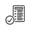 Black line icon for Regulatory, document and regular
