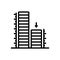 Black line icon for Relatively, building and architecture