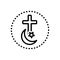 Black line icon for Religion, faith and denomination