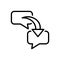 Black line icon for Respond, chat and bubble