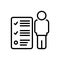 Black line icon for Responsibilities, authority and burden