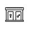 Black line icon for Restroom, bathroom and washroom