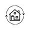 Black line icon for Reverse, mortgages and equity