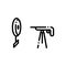 Black line icon for Rifle Shooting, gun and target