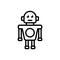 Black line icon for Robot, automatic and algorithm