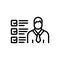Black line icon for Role, managerial and employment