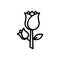 Black line icon for Rose, petals and rosa