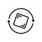 Black line icon for Rotation, revolving and orbit