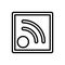 Black line icon for Rss, network and internet
