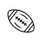 Black line icon for Rugby, entertainment and sport