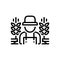 Black line icon for Rural, country man and crops