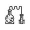 Black line icon for Science, forensis and formula