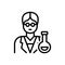 Black line icon for Scientists, researcher and erudite