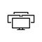 Black line icon for Screens, surface and monitors