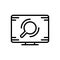 Black line icon for Search Process, search and magnifer