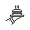 Black line icon for Serves, waiter and butlers