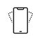 Black line icon for Shake, smartphone and vibrate