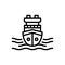 Black line icon for Ship, vessel and boat