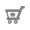 Black line icon for Shopping Cart, shopping and trolly