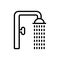 Black line icon for Shower, bathing and droplet