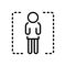 Black line icon for Single, solitary and individual