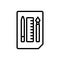 Black line icon for Sketching Tools, pencil and pen