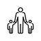 Black line icon for Sons, progeny and male