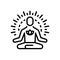 Black line icon for Soul, reiki and meditation