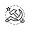 Black line icon for Soviet, communist and union