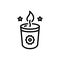 Black line icon for Soy Candle, lobworm and candlestick