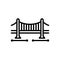 Black line icon for Span, bridge and building