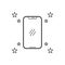 Black line icon for Starred, iphone and smartphone