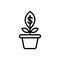 Black line icon for Startup, growing and wealth