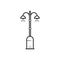 Black line icon for Street light, lamppost and lantern