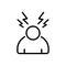 Black line icon for Stress, worried and pressure