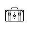 Black line icon for Suitcase, portmanteau and container